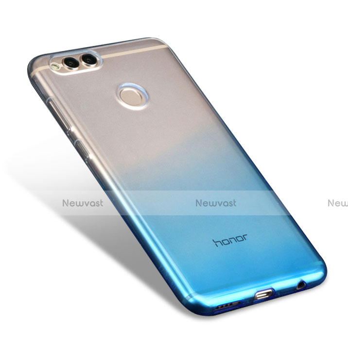 Ultra-thin Transparent Gel Gradient Soft Case for Huawei Honor V10 Sky Blue