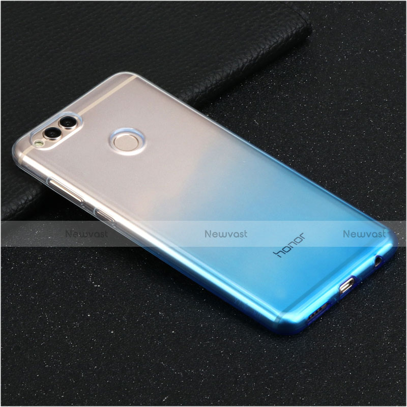 Ultra-thin Transparent Gel Gradient Soft Case for Huawei Honor V10 Sky Blue