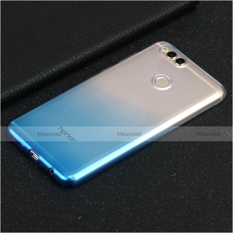 Ultra-thin Transparent Gel Gradient Soft Case for Huawei Honor View 10 Sky Blue