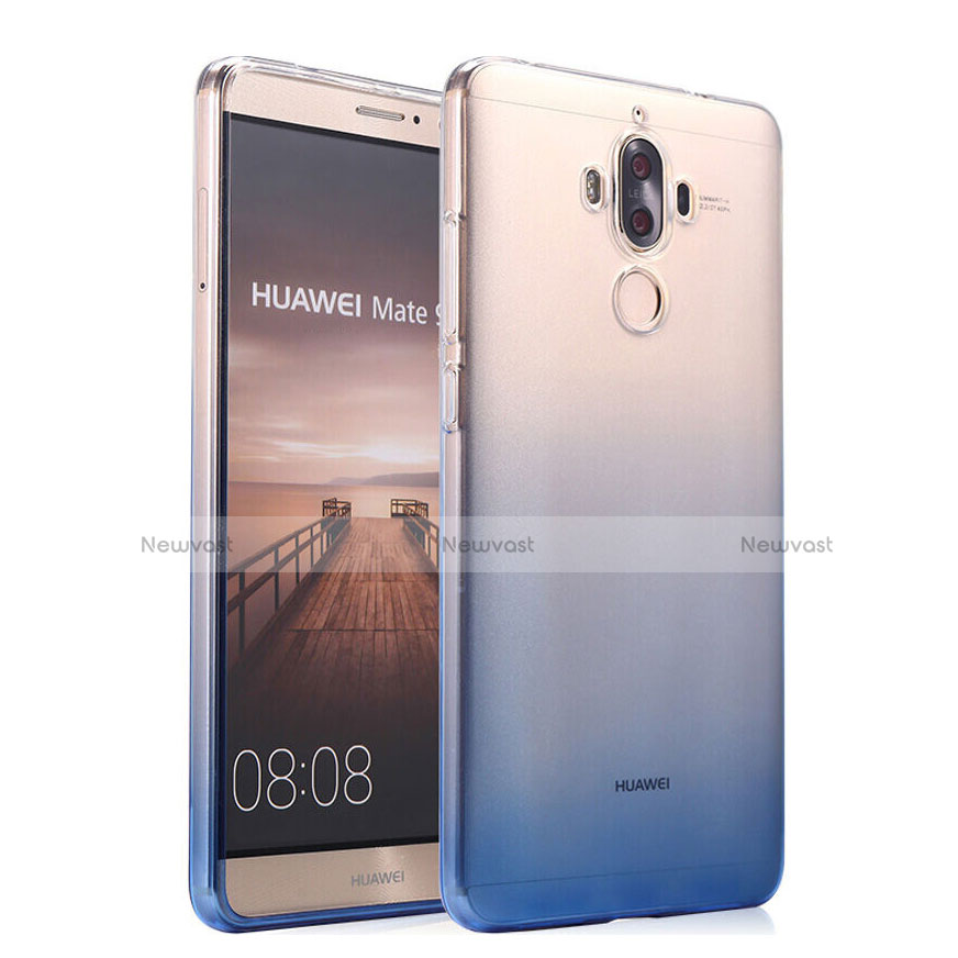 Ultra-thin Transparent Gel Gradient Soft Case for Huawei Mate 9 Blue