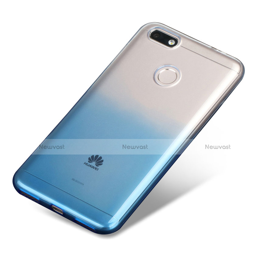 Ultra-thin Transparent Gel Gradient Soft Case for Huawei Y6 Pro (2017) Blue