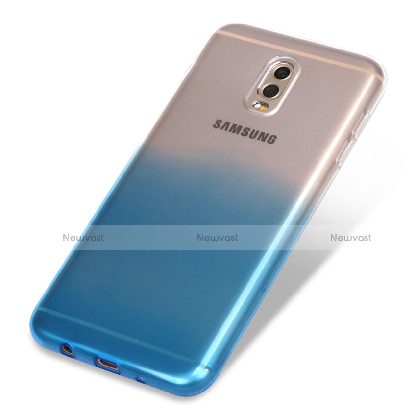 Ultra-thin Transparent Gel Gradient Soft Case for Samsung Galaxy C8 C710F Blue