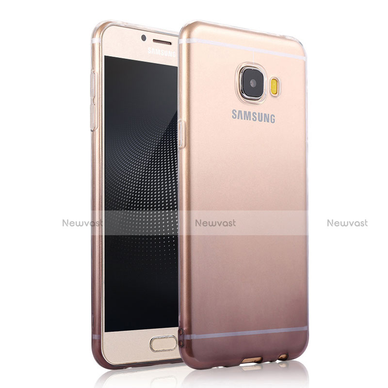 Ultra-thin Transparent Gel Gradient Soft Case for Samsung Galaxy C9 Pro C9000 Gray