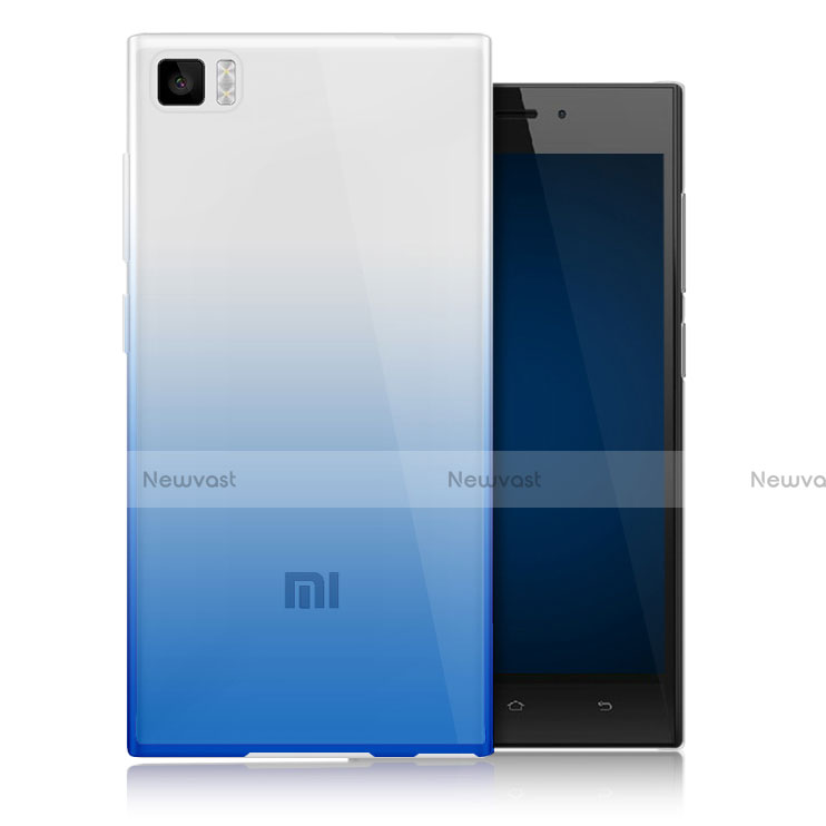 Ultra-thin Transparent Gel Gradient Soft Case for Xiaomi Mi 3 Blue