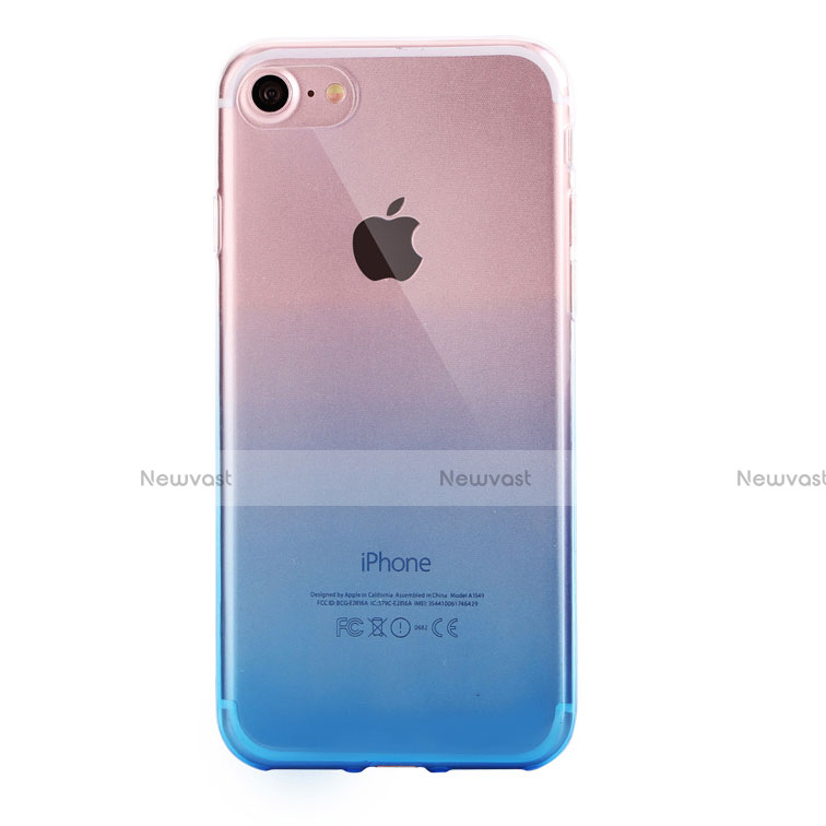 Ultra-thin Transparent Gel Gradient Soft Case G01 for Apple iPhone 7 Blue