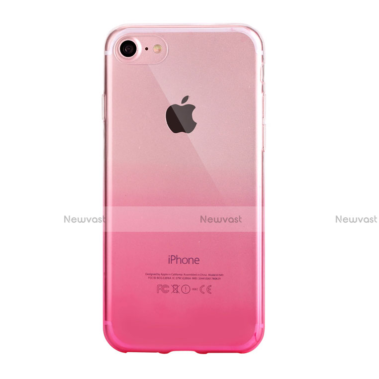 Ultra-thin Transparent Gel Gradient Soft Case G01 for Apple iPhone 7 Pink