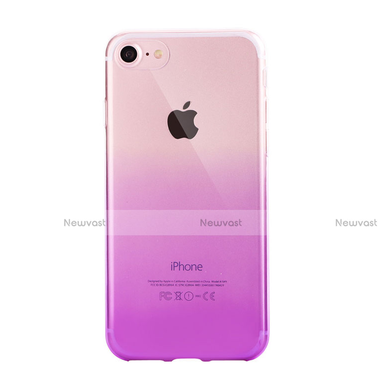 Ultra-thin Transparent Gel Gradient Soft Case G01 for Apple iPhone 7 Purple