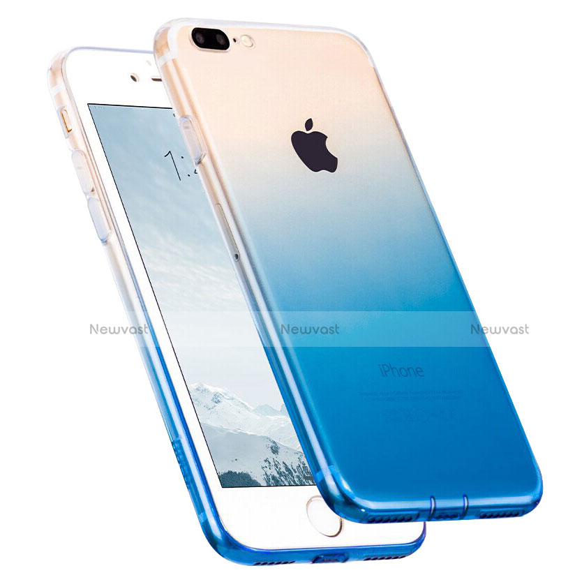 Ultra-thin Transparent Gel Gradient Soft Case G01 for Apple iPhone 8 Plus Blue