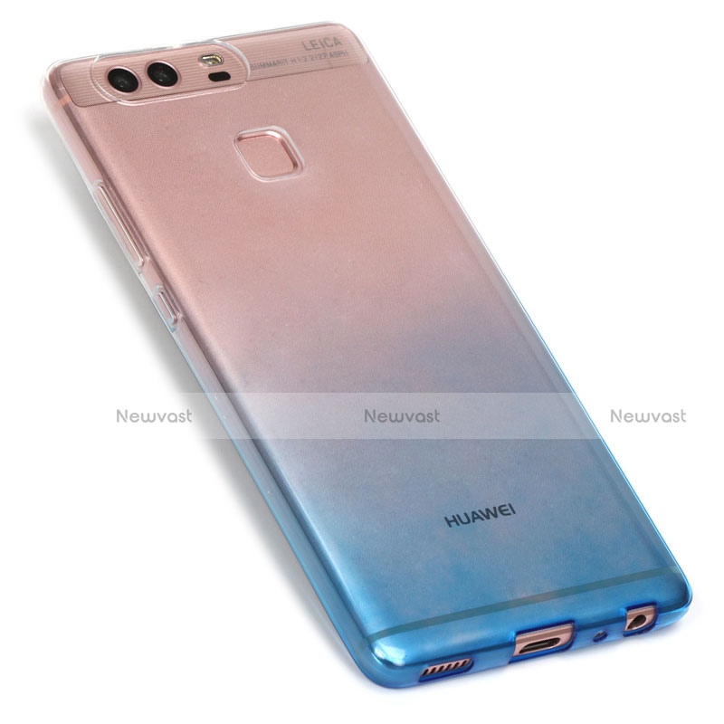 Ultra-thin Transparent Gel Gradient Soft Case G01 for Huawei P9 Blue