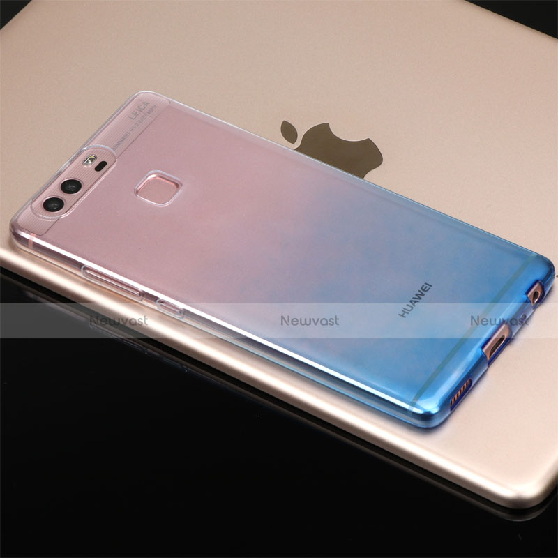 Ultra-thin Transparent Gel Gradient Soft Case G01 for Huawei P9 Blue