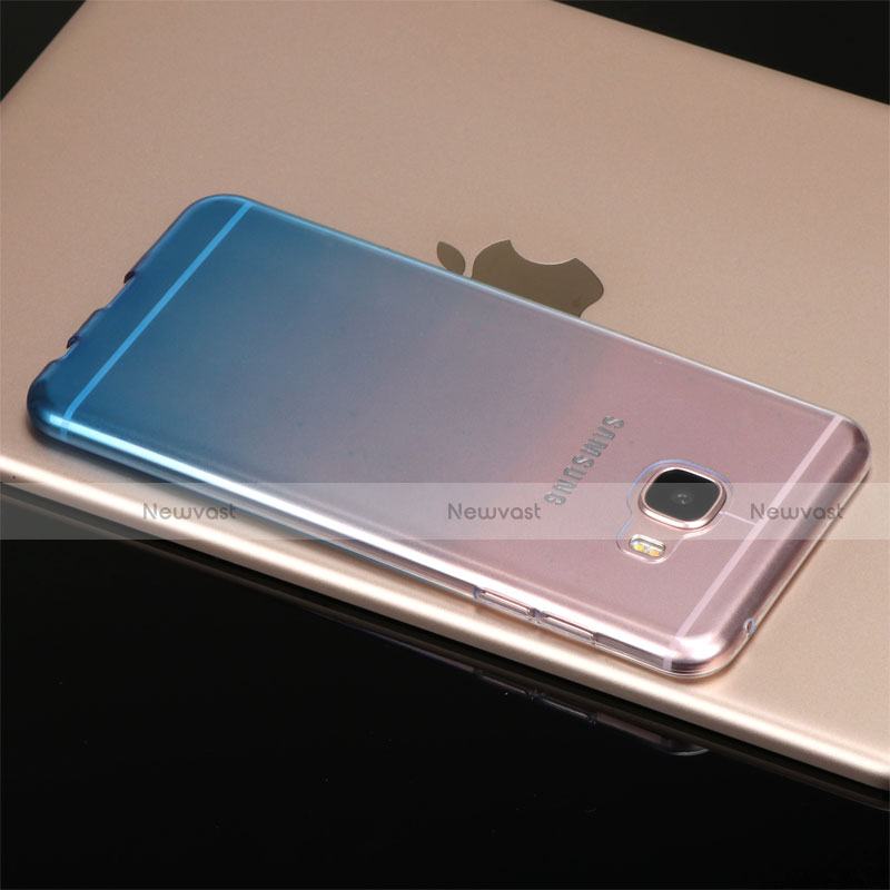 Ultra-thin Transparent Gel Gradient Soft Case G01 for Samsung Galaxy C5 SM-C5000 Blue