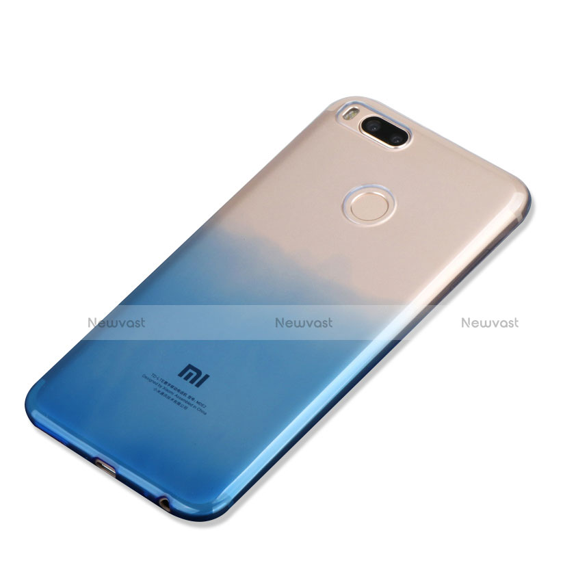 Ultra-thin Transparent Gel Gradient Soft Case G01 for Xiaomi Mi 5X Blue