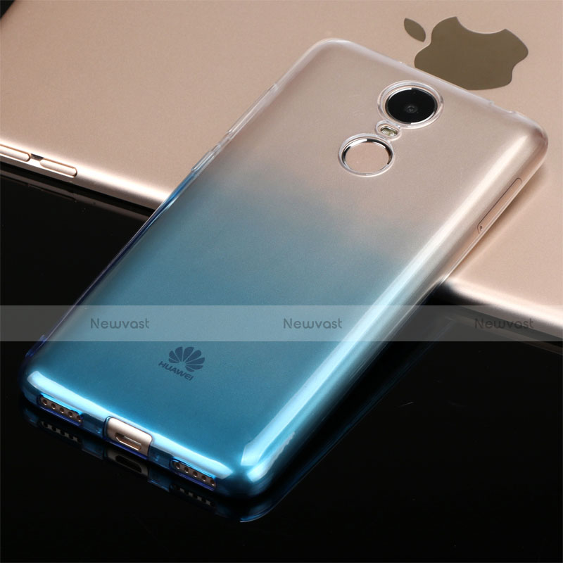 Ultra-thin Transparent Gel Gradient Soft Case Q01 for Huawei Enjoy 6 Blue