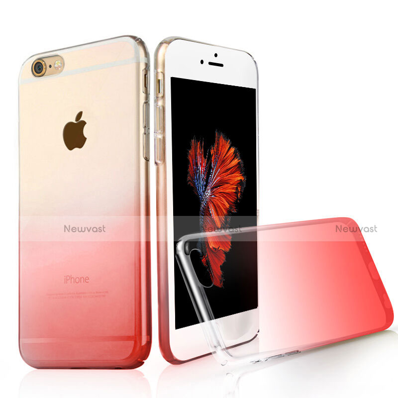 Ultra-thin Transparent Gel Gradient Soft Case Z01 for Apple iPhone 6S Plus Red