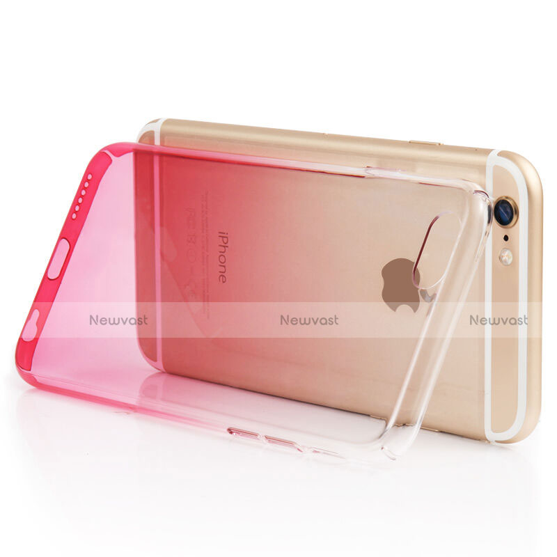 Ultra-thin Transparent Gel Gradient Soft Case Z01 for Apple iPhone 6S Plus Red