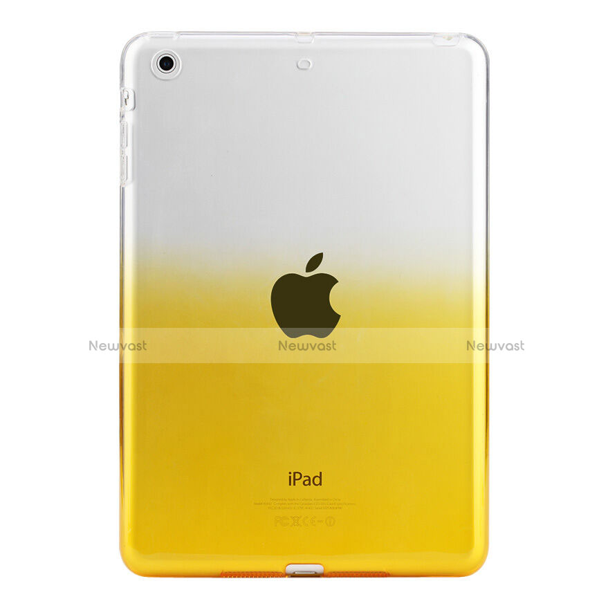 Ultra-thin Transparent Gel Gradient Soft Cover for Apple iPad Mini 2 Yellow