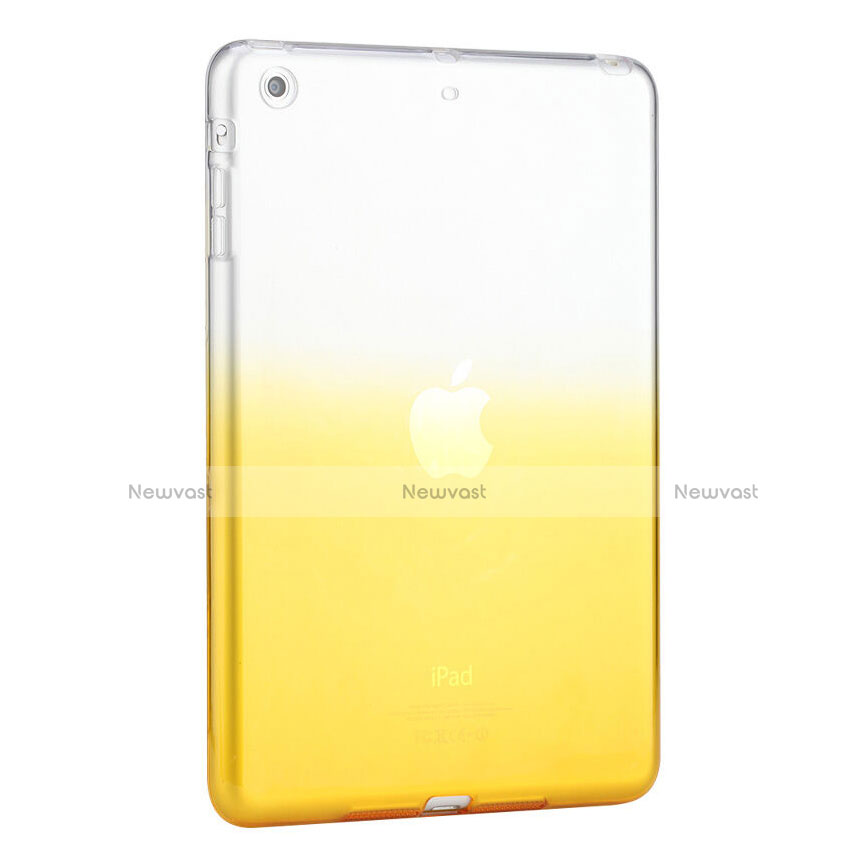 Ultra-thin Transparent Gel Gradient Soft Cover for Apple iPad Mini 2 Yellow