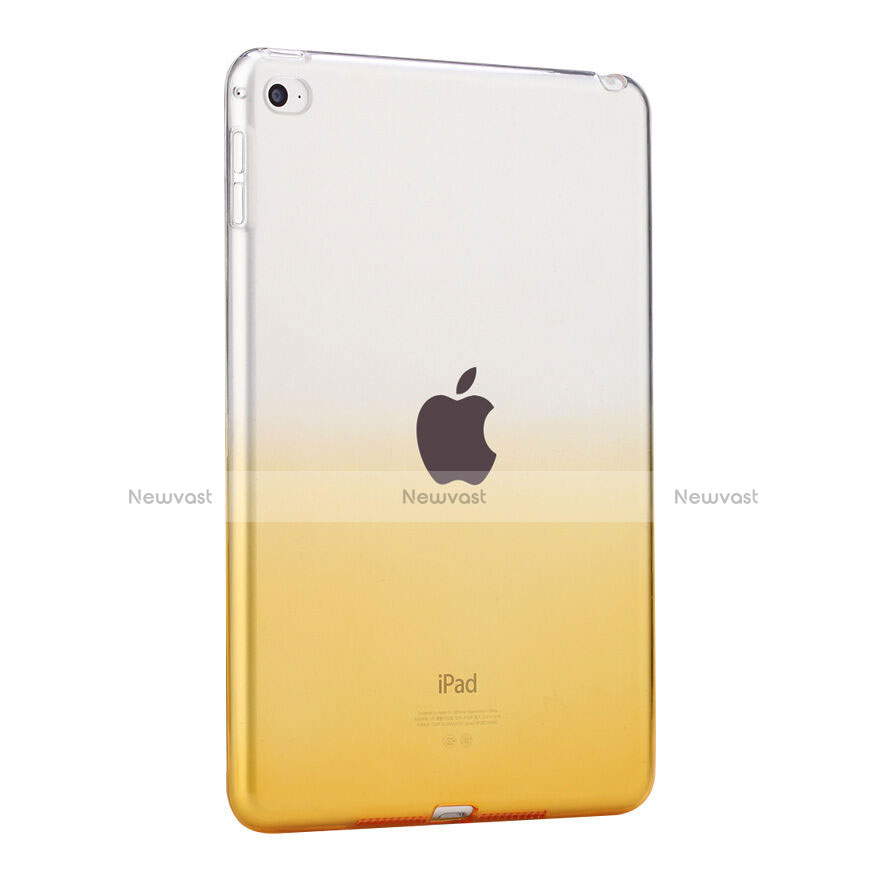 Ultra-thin Transparent Gel Gradient Soft Cover for Apple iPad Mini 4 Yellow