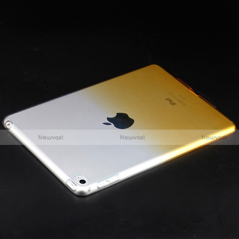 Ultra-thin Transparent Gel Gradient Soft Cover for Apple iPad Mini 4 Yellow