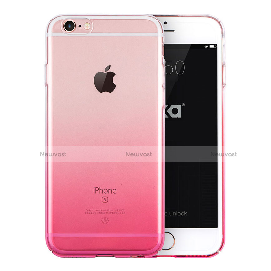 Ultra-thin Transparent Gel Gradient Soft Cover Z01 for Apple iPhone 6S Plus Pink