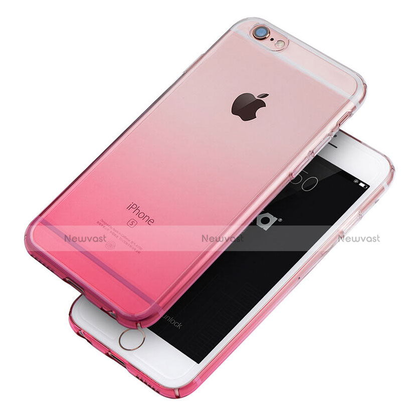 Ultra-thin Transparent Gel Gradient Soft Cover Z01 for Apple iPhone 6S Plus Pink