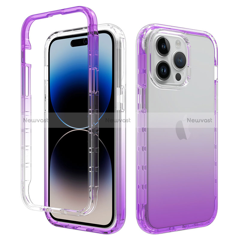 Ultra-thin Transparent Gel Gradient Soft Matte Finish Front and Back Case 360 Degrees Cover for Apple iPhone 13 Pro