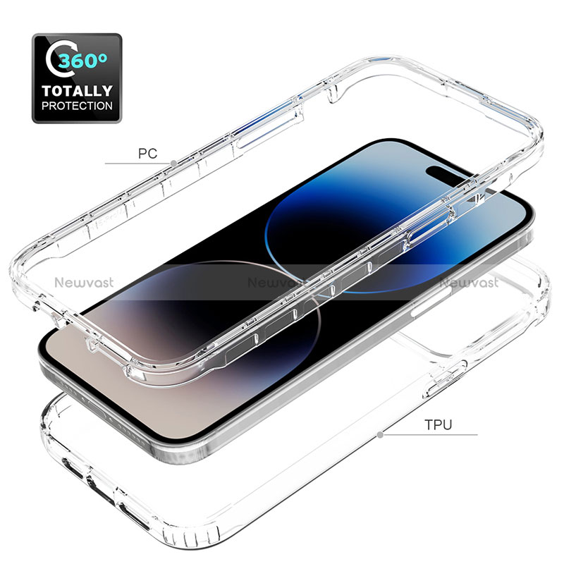 Ultra-thin Transparent Gel Gradient Soft Matte Finish Front and Back Case 360 Degrees Cover for Apple iPhone 14 Pro Max