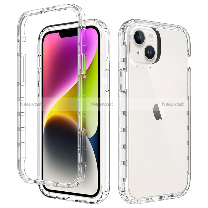 Ultra-thin Transparent Gel Gradient Soft Matte Finish Front and Back Case 360 Degrees Cover for Apple iPhone 15 Plus Clear