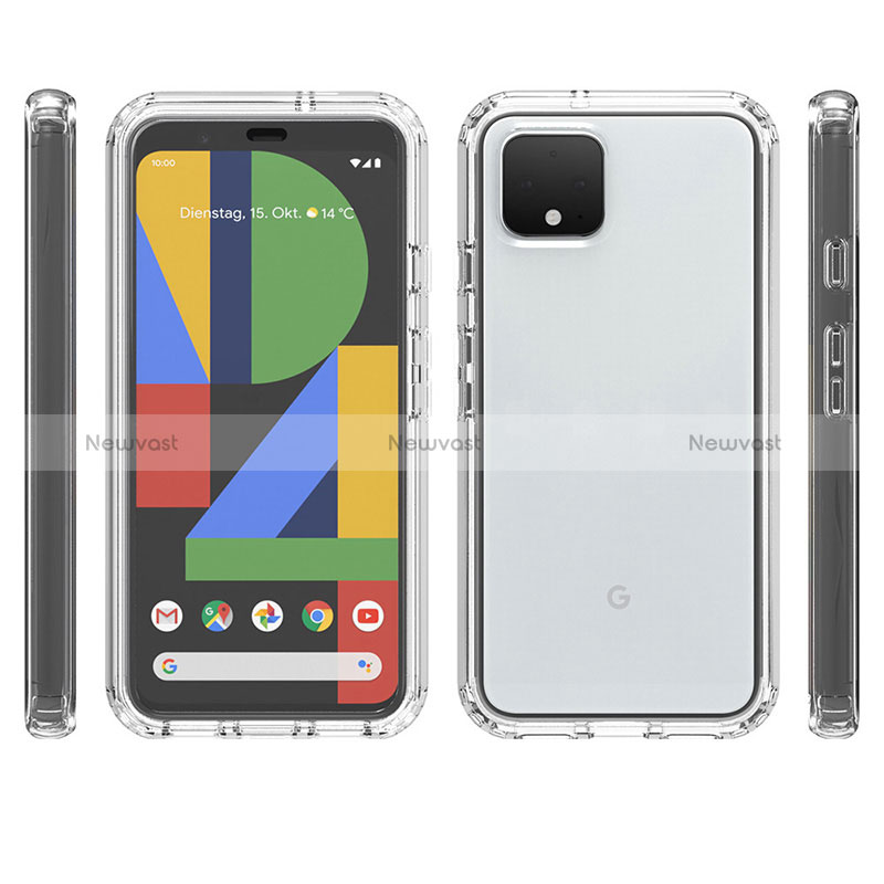 Ultra-thin Transparent Gel Gradient Soft Matte Finish Front and Back Case 360 Degrees Cover for Google Pixel 4