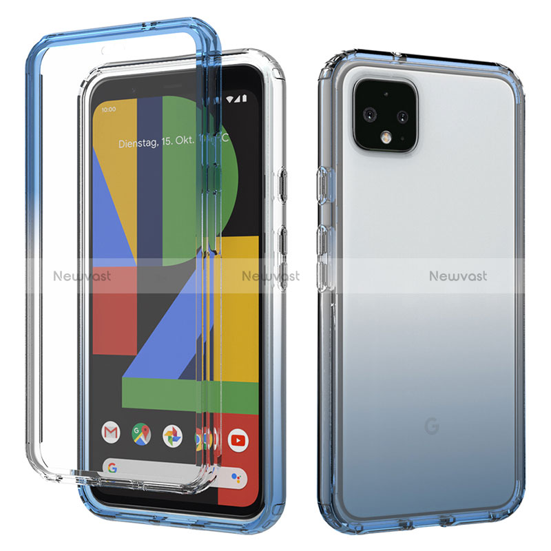 Ultra-thin Transparent Gel Gradient Soft Matte Finish Front and Back Case 360 Degrees Cover for Google Pixel 4 XL