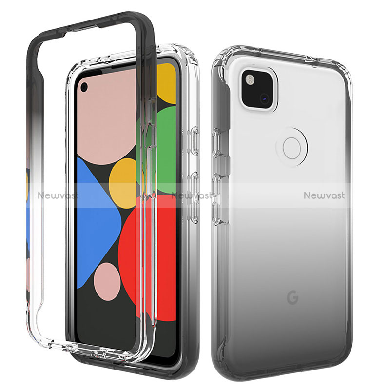 Ultra-thin Transparent Gel Gradient Soft Matte Finish Front and Back Case 360 Degrees Cover for Google Pixel 4a