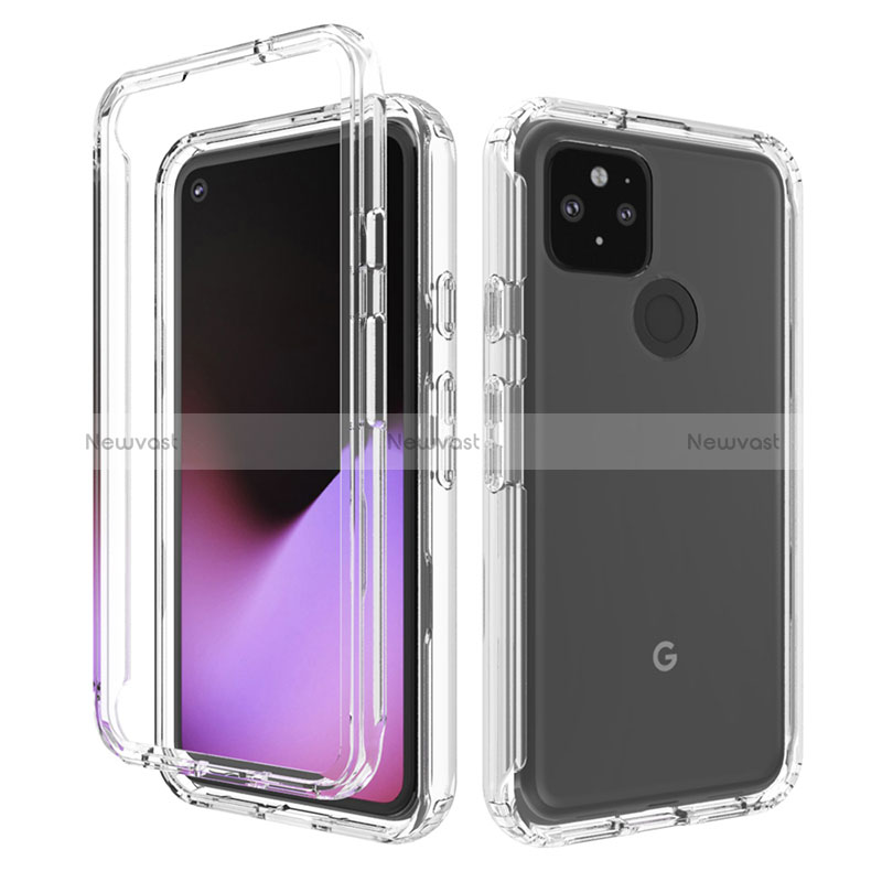 Ultra-thin Transparent Gel Gradient Soft Matte Finish Front and Back Case 360 Degrees Cover for Google Pixel 5