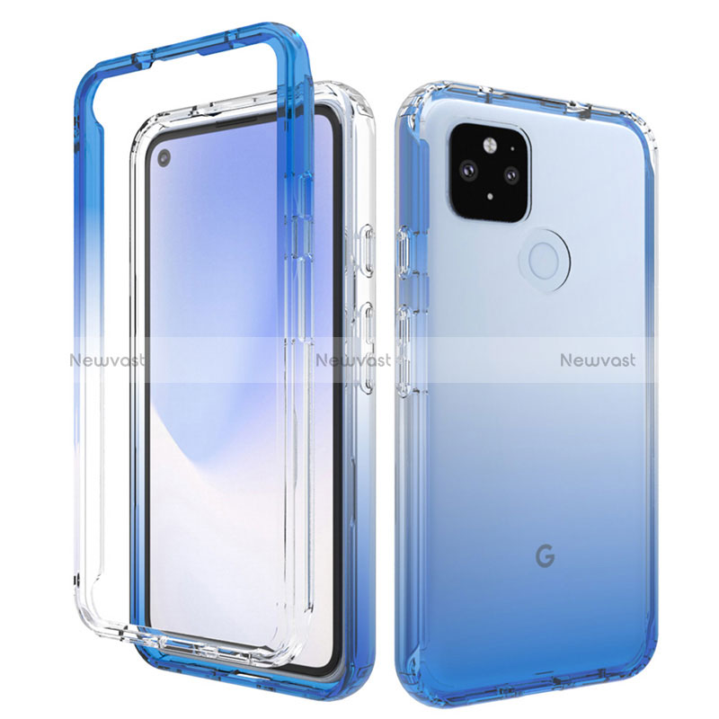 Ultra-thin Transparent Gel Gradient Soft Matte Finish Front and Back Case  360 Degrees Cover for Google Pixel 7a 5G Clear