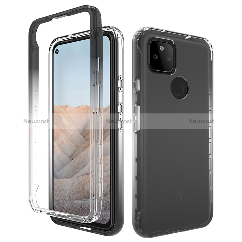 Ultra-thin Transparent Gel Gradient Soft Matte Finish Front and Back Case 360 Degrees Cover for Google Pixel 5a 5G