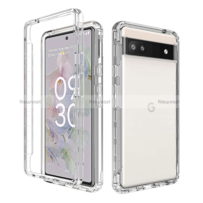 Ultra-thin Transparent Gel Gradient Soft Matte Finish Front and Back Case 360 Degrees Cover for Google Pixel 6a 5G