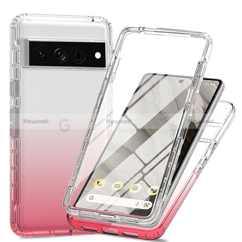 Ultra-thin Transparent Gel Gradient Soft Matte Finish Front and Back Case 360 Degrees Cover for Google Pixel 7 Pro 5G