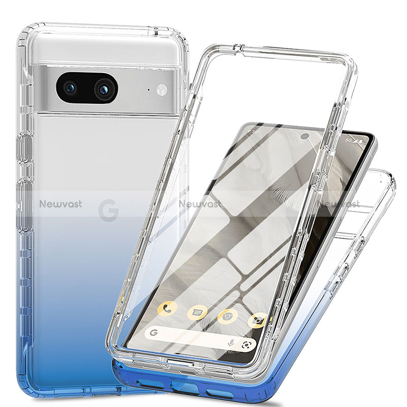 Ultra-thin Transparent Gel Gradient Soft Matte Finish Front and Back Case  360 Degrees Cover for