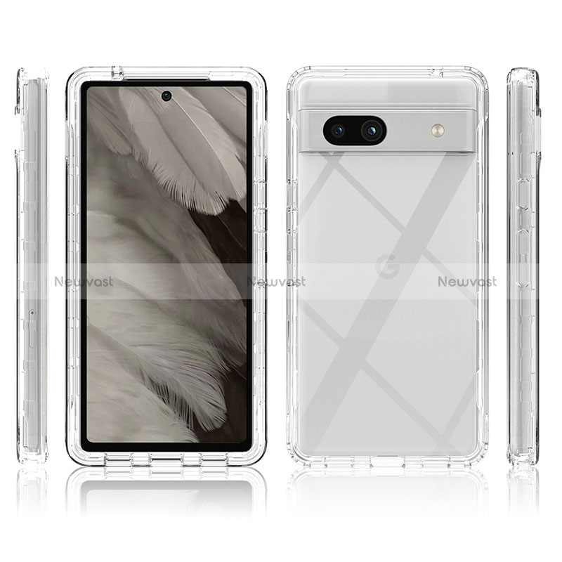 Ultra-thin Transparent Gel Gradient Soft Matte Finish Front and Back Case 360 Degrees Cover for Google Pixel 7a 5G