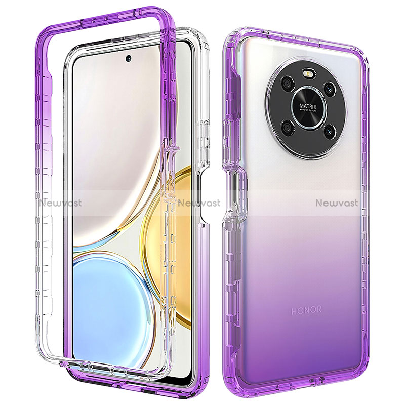 Ultra-thin Transparent Gel Gradient Soft Matte Finish Front and Back Case 360 Degrees Cover for Huawei Honor X9 4G