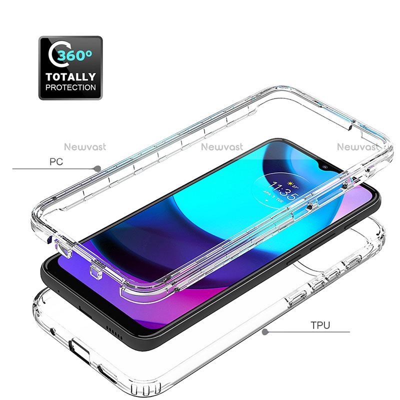 Ultra-thin Transparent Gel Gradient Soft Matte Finish Front and Back Case 360 Degrees Cover for Motorola Moto E20