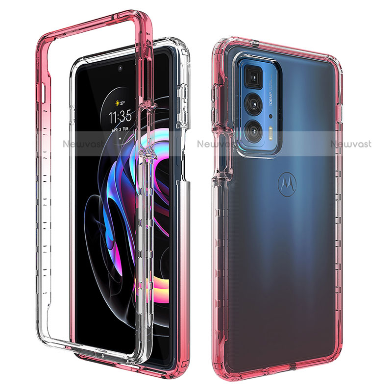 Ultra-thin Transparent Gel Gradient Soft Matte Finish Front and Back Case 360 Degrees Cover for Motorola Moto Edge 20 Pro 5G