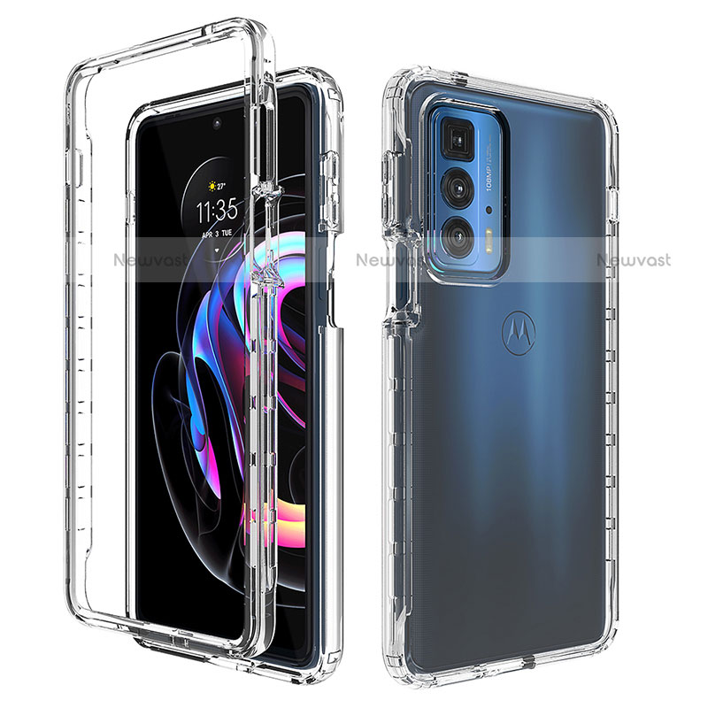 Ultra-thin Transparent Gel Gradient Soft Matte Finish Front and Back Case 360 Degrees Cover for Motorola Moto Edge 20 Pro 5G