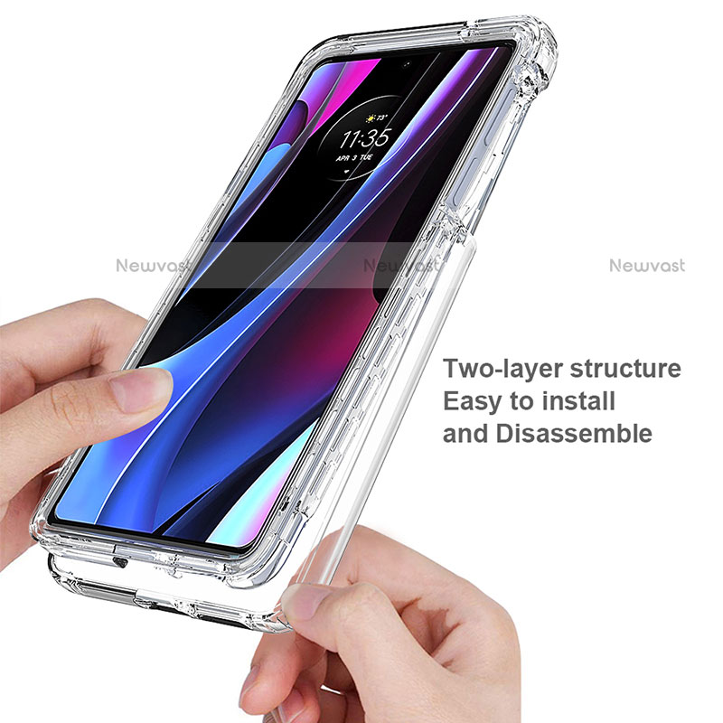 Ultra-thin Transparent Gel Gradient Soft Matte Finish Front and Back Case 360 Degrees Cover for Motorola Moto Edge 30 Pro 5G