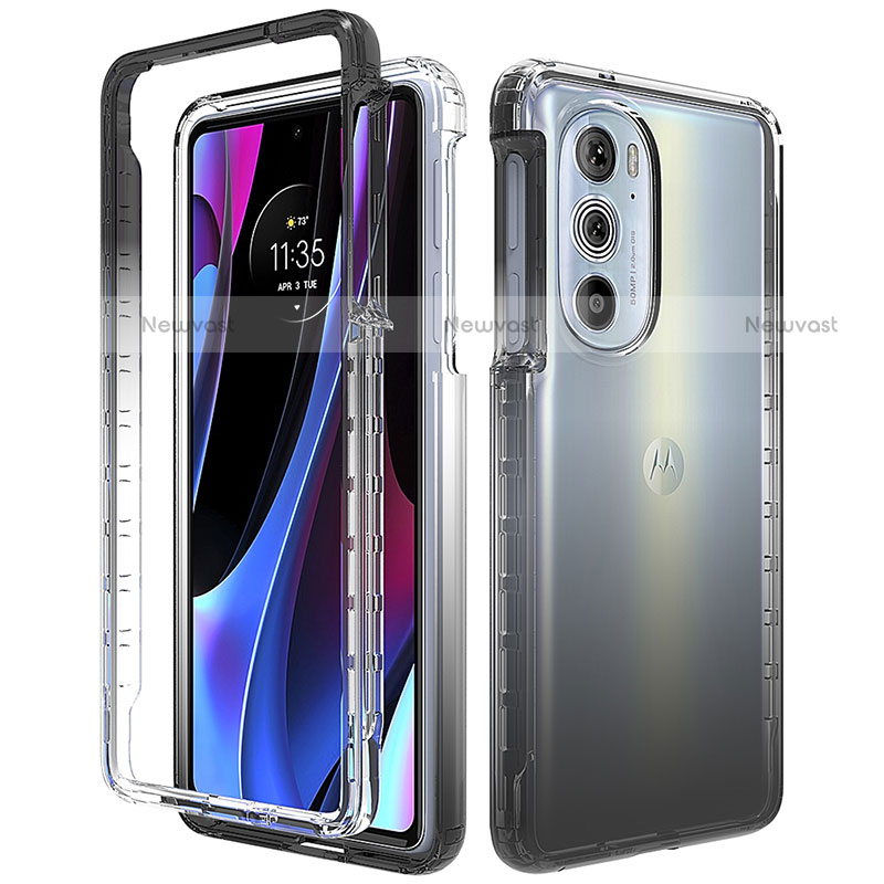 Ultra-thin Transparent Gel Gradient Soft Matte Finish Front and Back Case 360 Degrees Cover for Motorola Moto Edge 30 Pro 5G