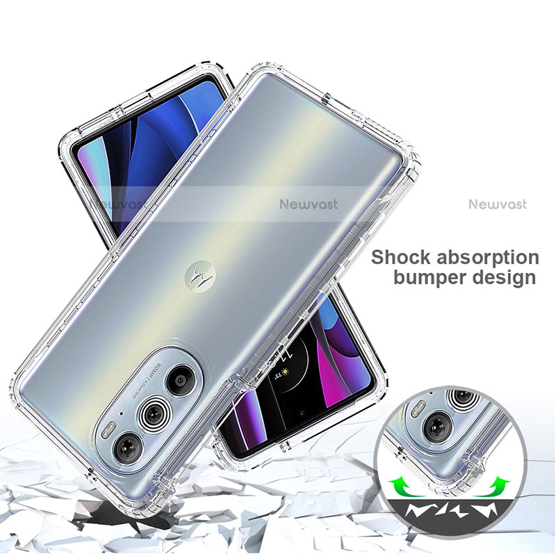 Ultra-thin Transparent Gel Gradient Soft Matte Finish Front and Back Case 360 Degrees Cover for Motorola Moto Edge 30 Pro 5G