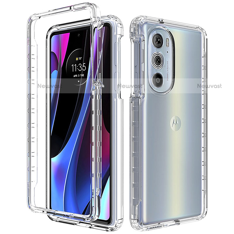 Ultra-thin Transparent Gel Gradient Soft Matte Finish Front and Back Case 360 Degrees Cover for Motorola Moto Edge X30 5G Clear