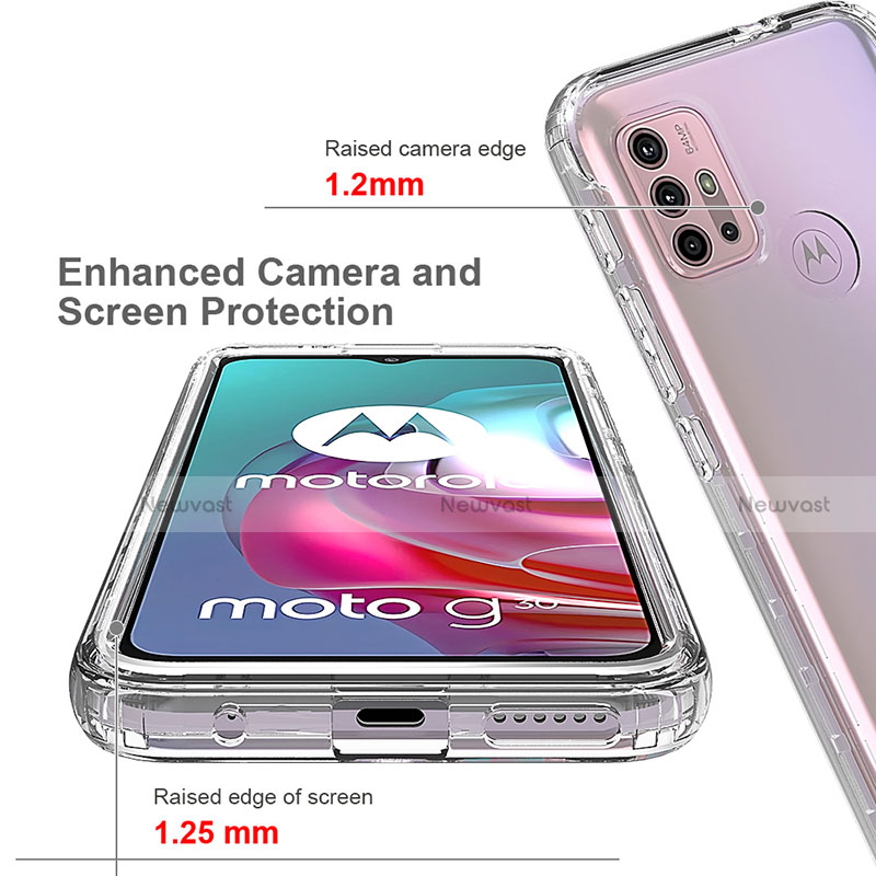 Ultra-thin Transparent Gel Gradient Soft Matte Finish Front and Back Case 360 Degrees Cover for Motorola Moto G30