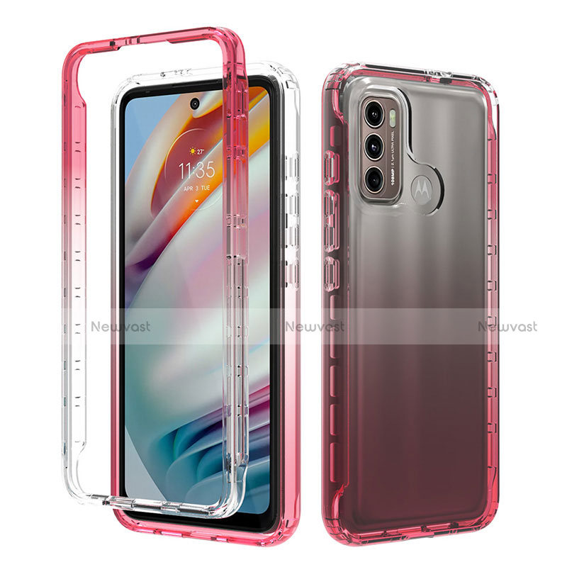 Ultra-thin Transparent Gel Gradient Soft Matte Finish Front and Back Case 360 Degrees Cover for Motorola Moto G40 Fusion