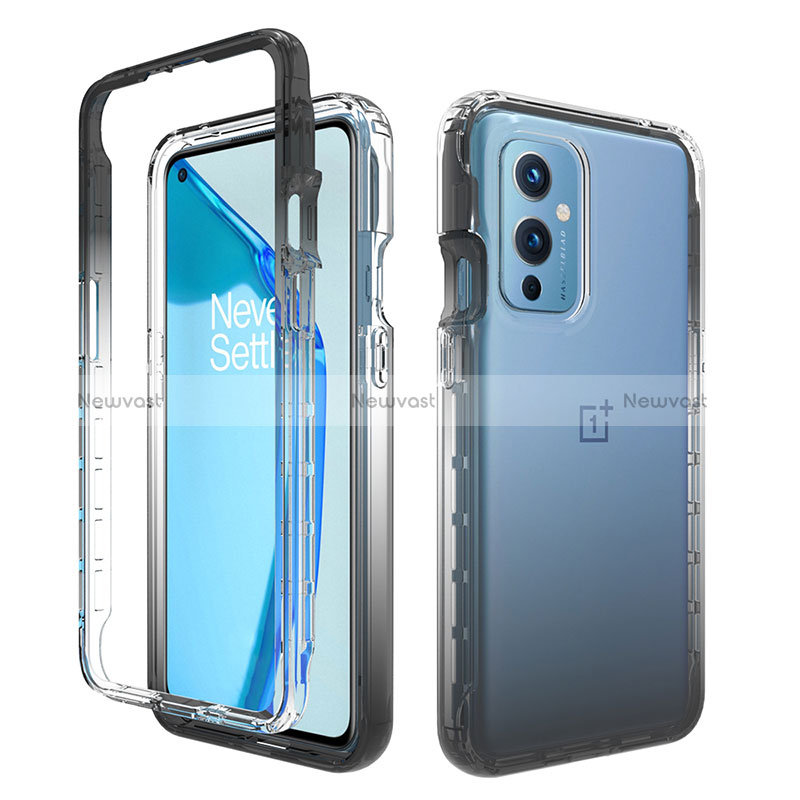 Ultra-thin Transparent Gel Gradient Soft Matte Finish Front and Back Case 360 Degrees Cover for OnePlus 9 5G