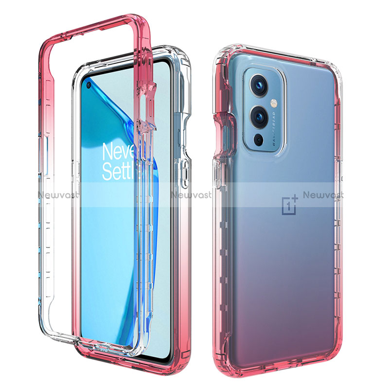 Ultra-thin Transparent Gel Gradient Soft Matte Finish Front and Back Case 360 Degrees Cover for OnePlus 9 5G